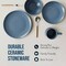 American Atelier Reactive 4-Piece Stoneware Place Setting Dishwasher Safe - Blue